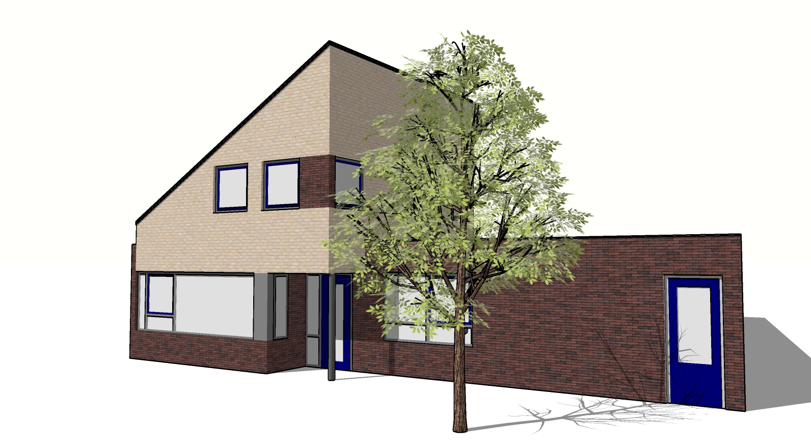 3D aanbouw woning ontwerp 2