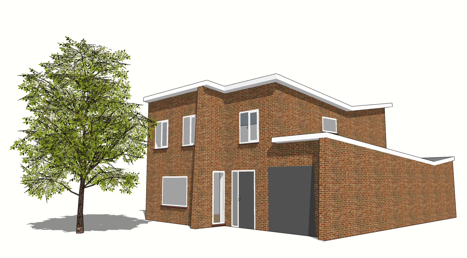 3D aanbouw woning ontwerp 3